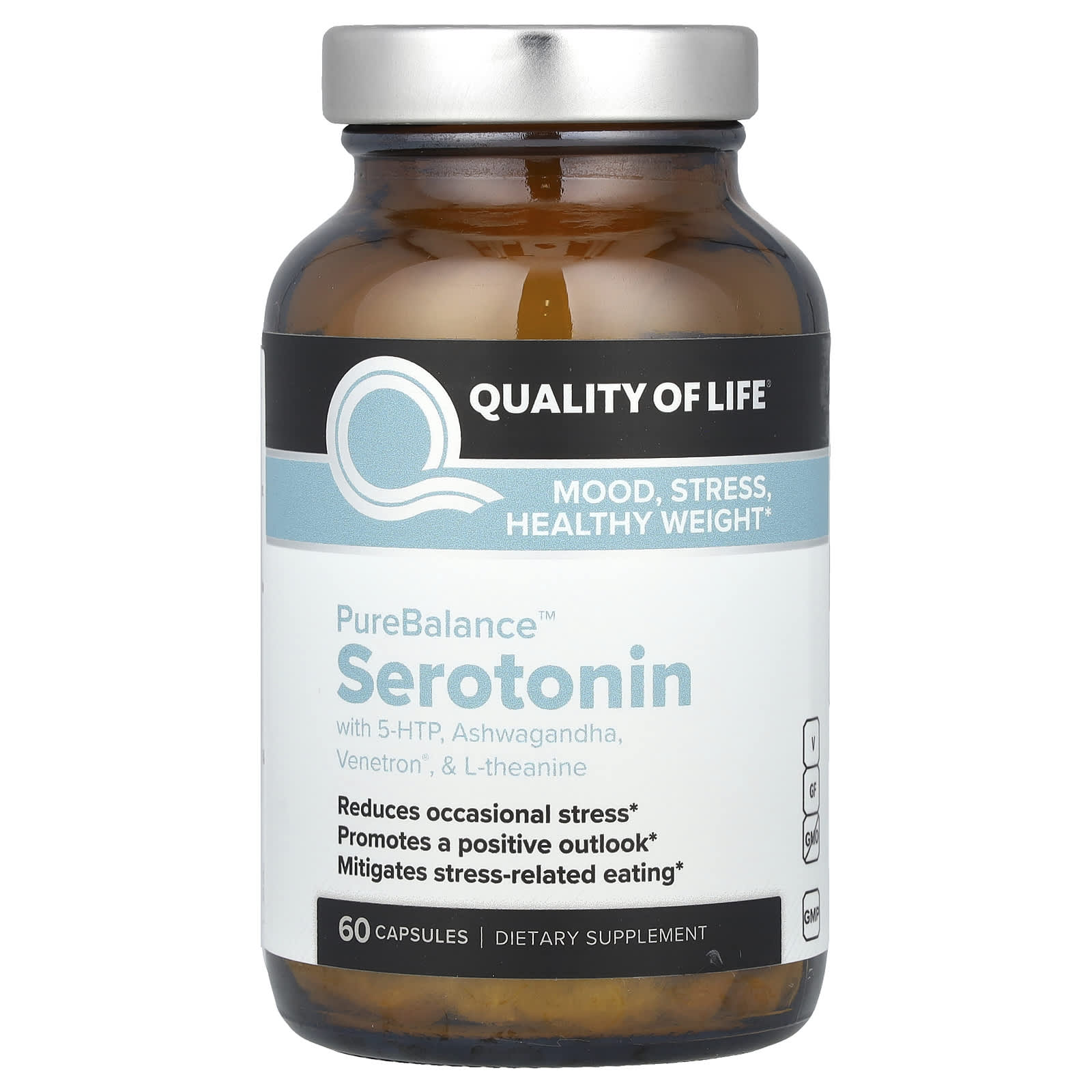 Quality Of Life, Pure Balance Seratonin, 60 Capsules UPC 812259003202 | HiLife Vitamins